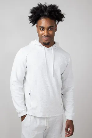 1897 Active Diamond Weave Hoodie for Men in Oatmeal | MJ895-OATMEAL