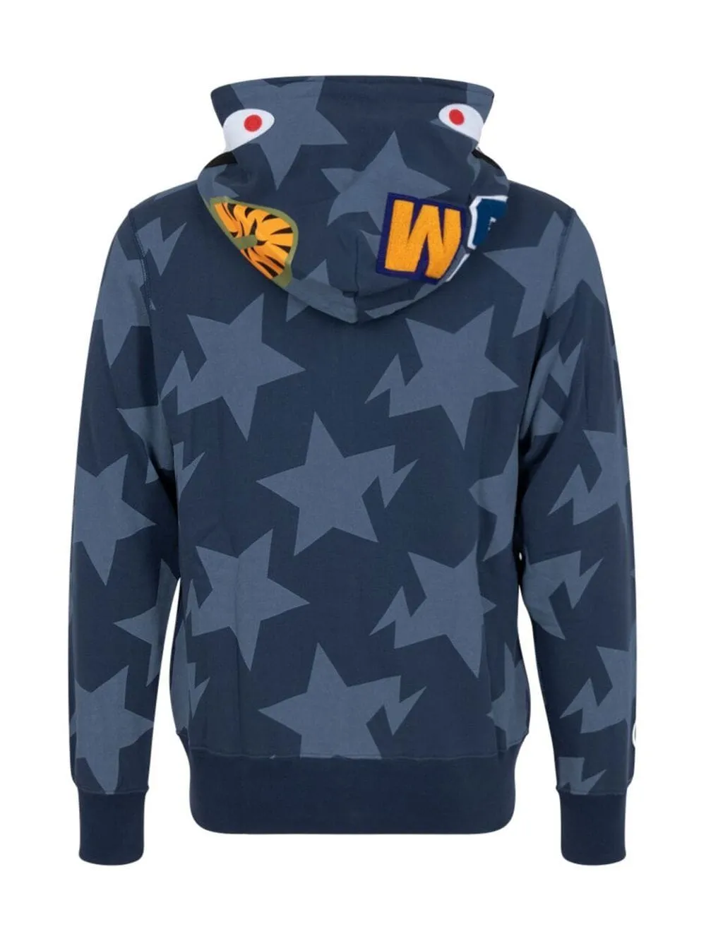 A BATHING APE® Sta pattern shark full-zip hoodie- Navy