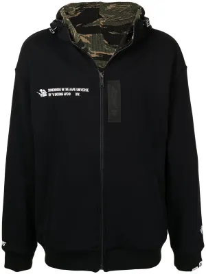 AAPE BY *A BATHING APE® slogan-print zipped hoodie