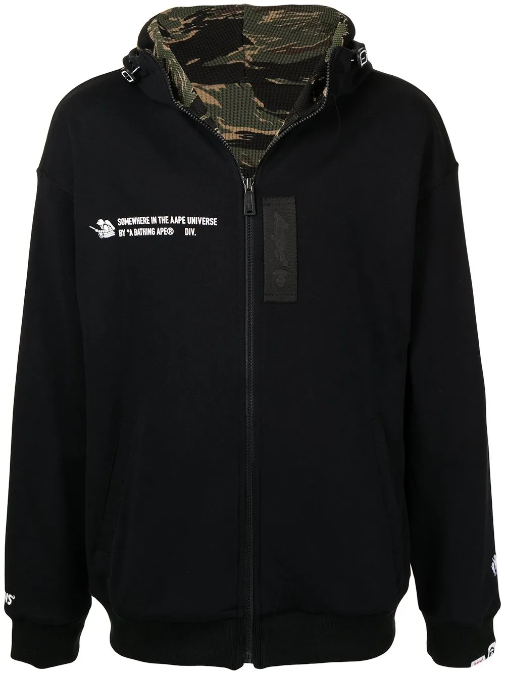 AAPE BY *A BATHING APE® slogan-print zipped hoodie