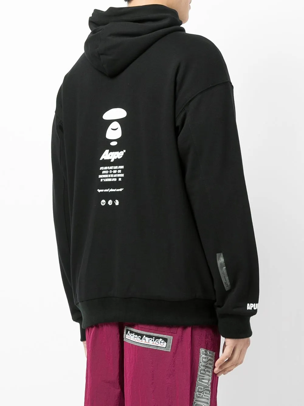 AAPE BY *A BATHING APE® slogan-print zipped hoodie