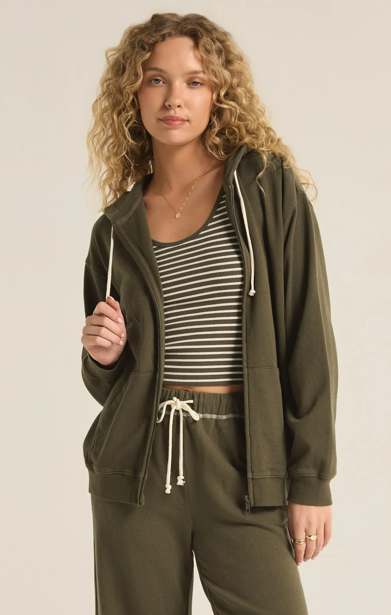 Academy Zip Up Hoodie-Grape Leaf