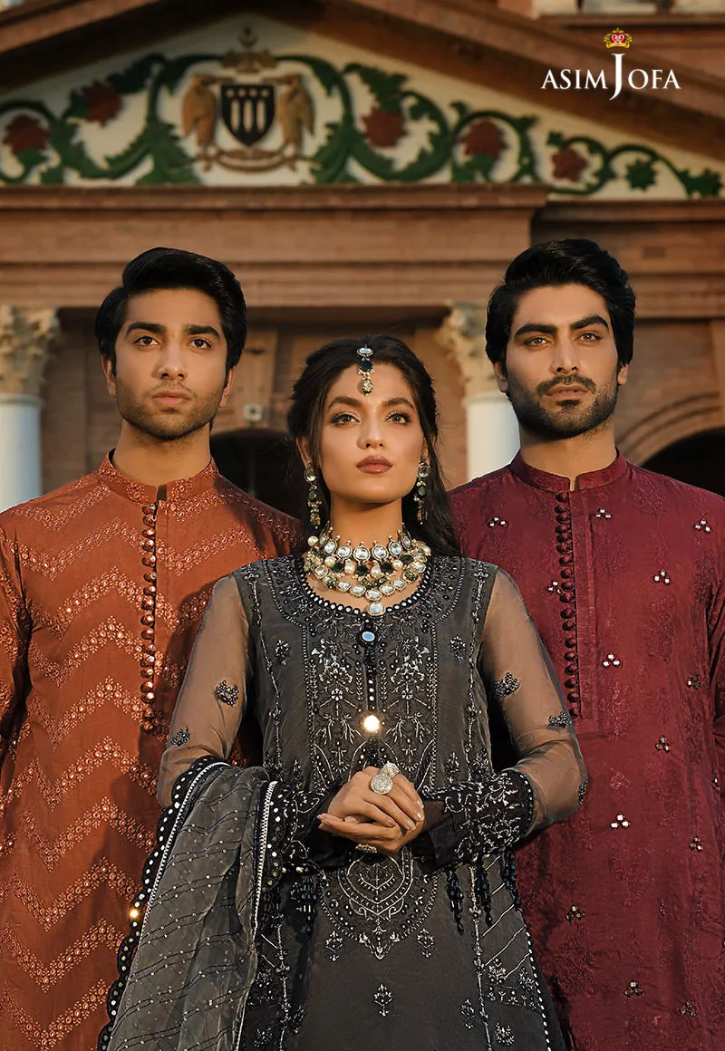 AJST-14 | Asim Jofa Sadqay Tumharay Eid Collection 2022 | Unstitched Embroidered Organza Suits