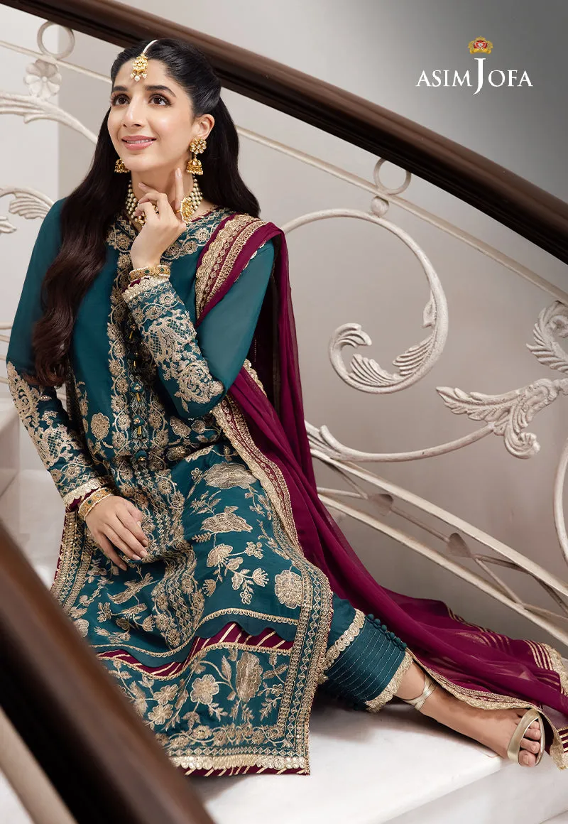 AJZS-27 | Asim Jofa Zari Sitara Luxury Eid Festive Collection 2023 | Unstitched Embrodried Suits