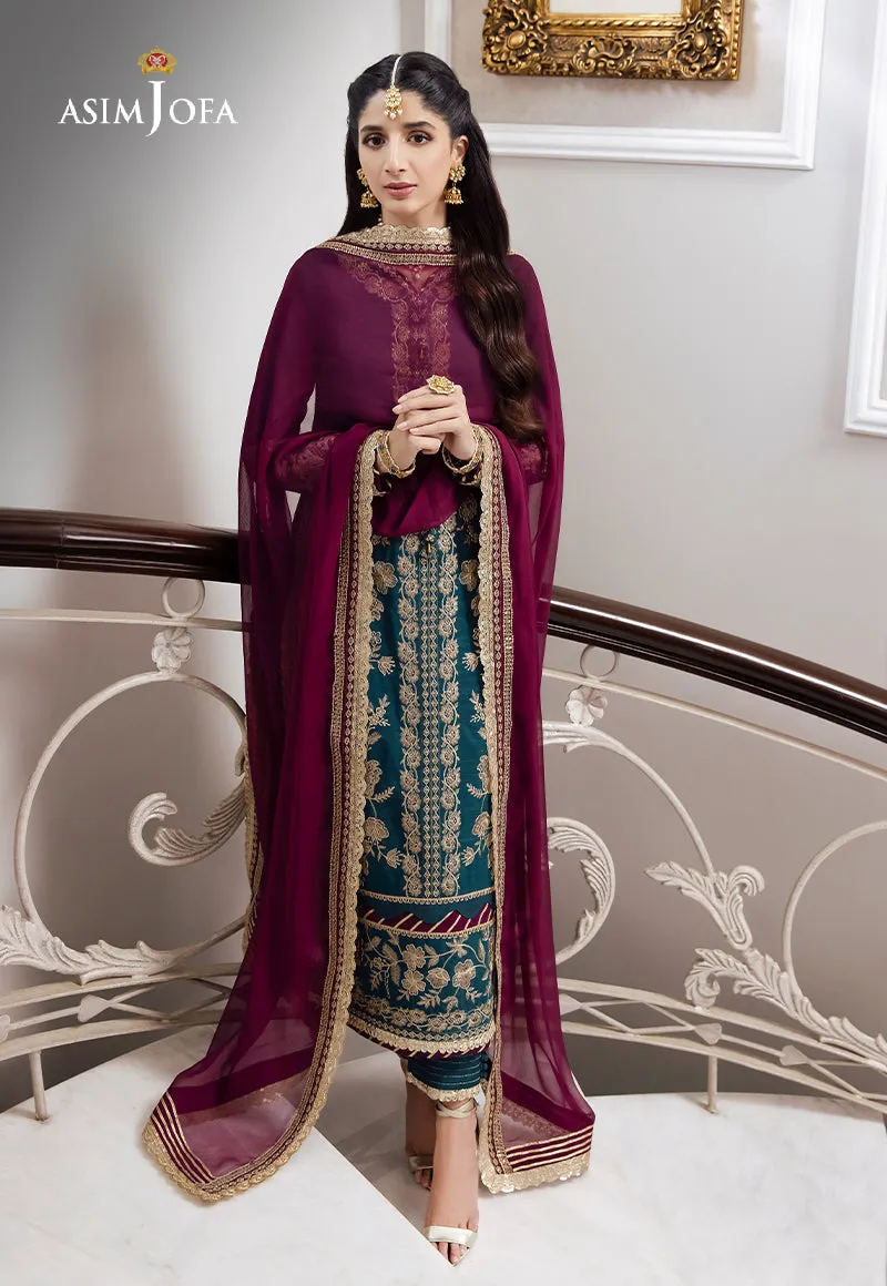 AJZS-27 | Asim Jofa Zari Sitara Luxury Eid Festive Collection 2023 | Unstitched Embrodried Suits