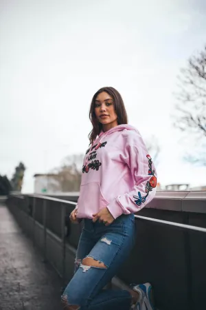 Black Drippin Flavor | Floral Light Pink Hoodie (=)