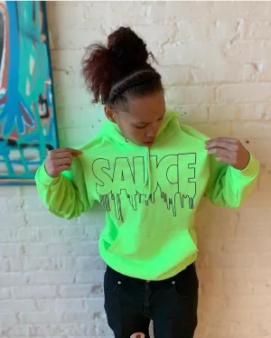 Black Sauce Outline | Slime Green Hoodie