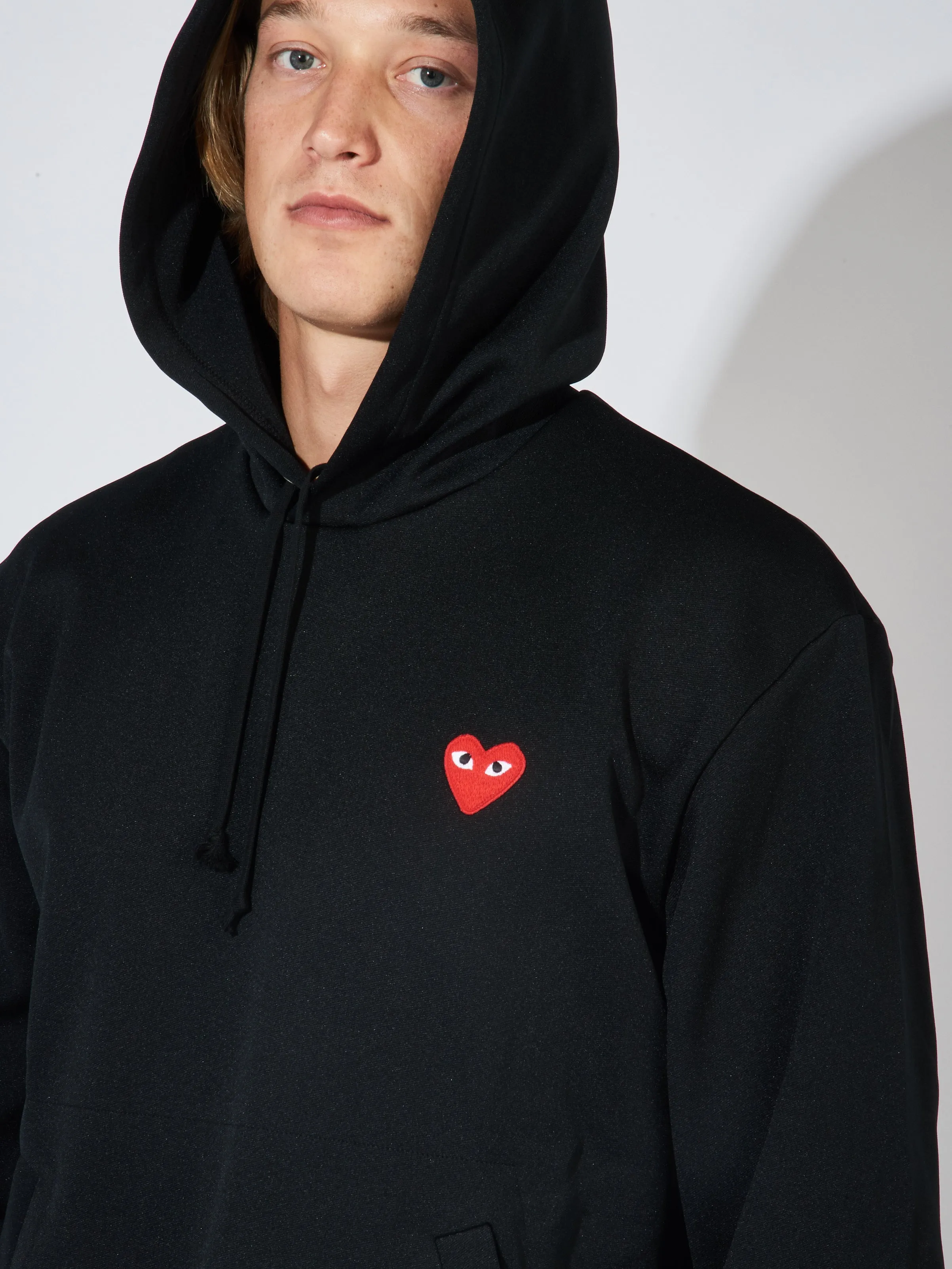 Black/Red Heart Play Hooded Sweatshirt