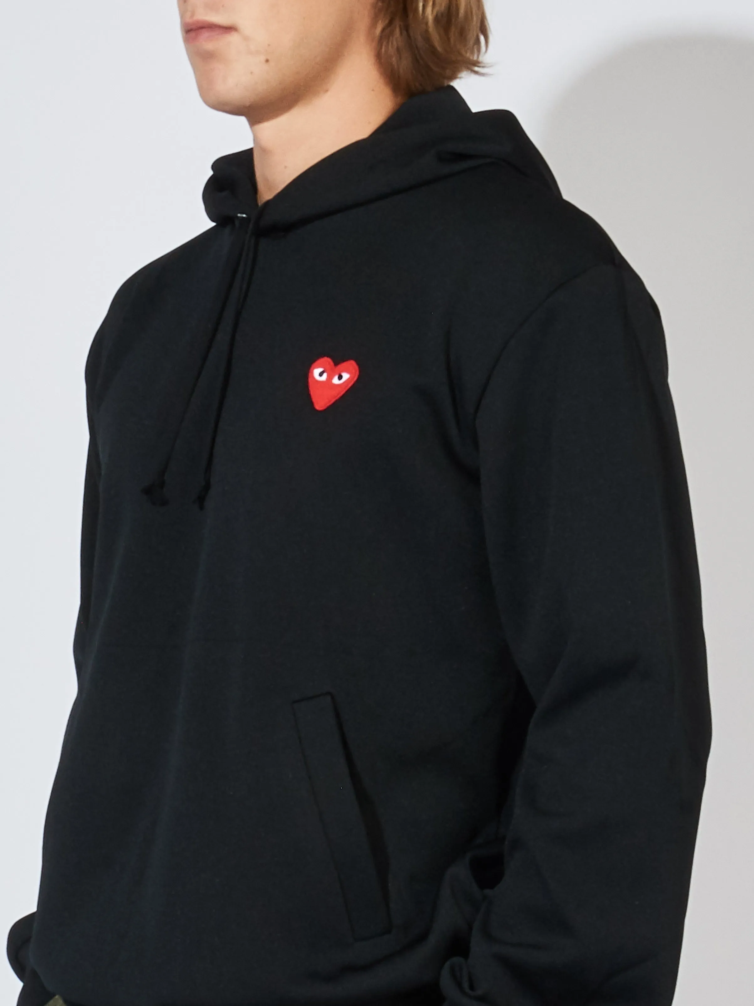 Black/Red Heart Play Hooded Sweatshirt