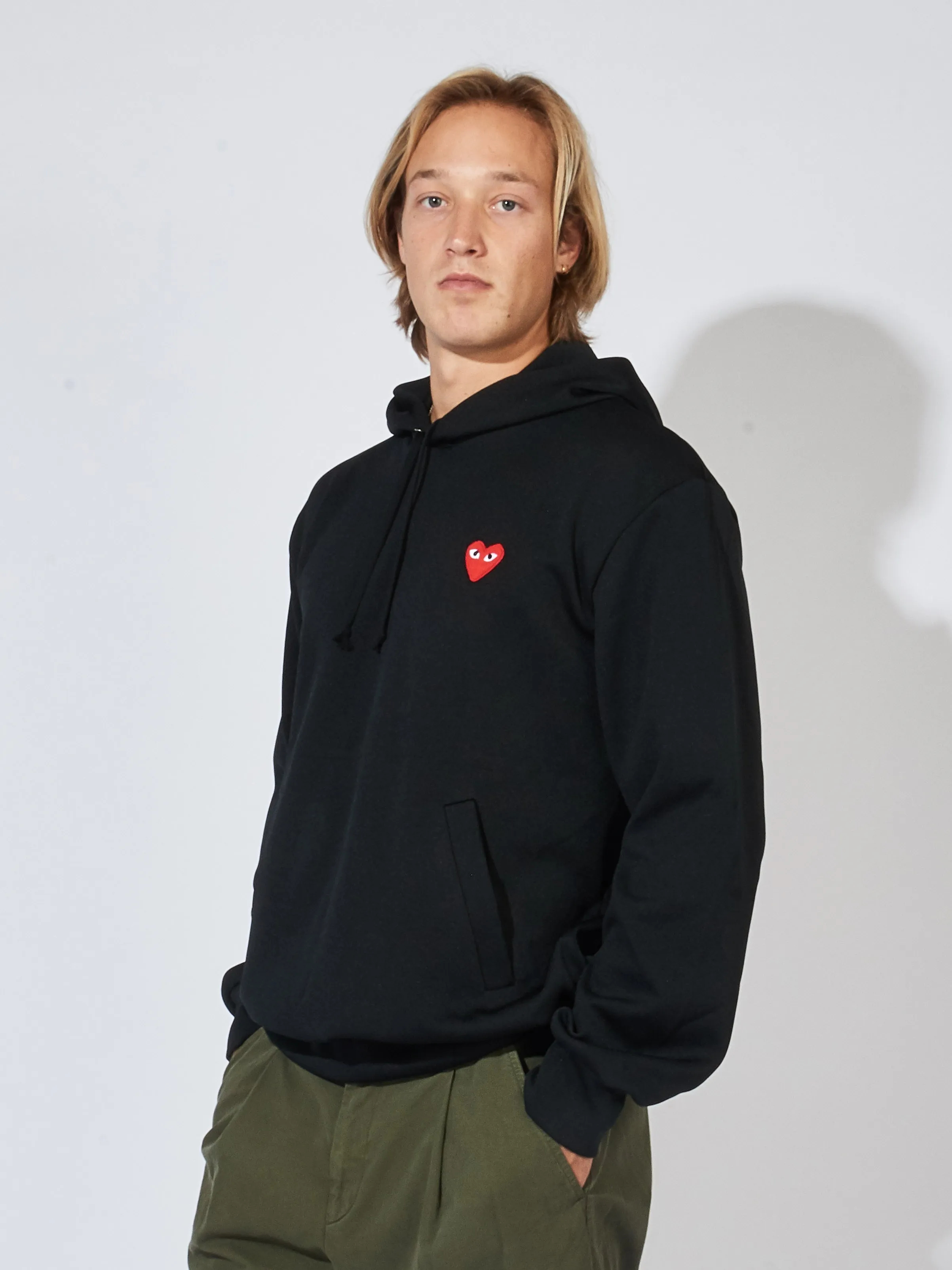 Black/Red Heart Play Hooded Sweatshirt