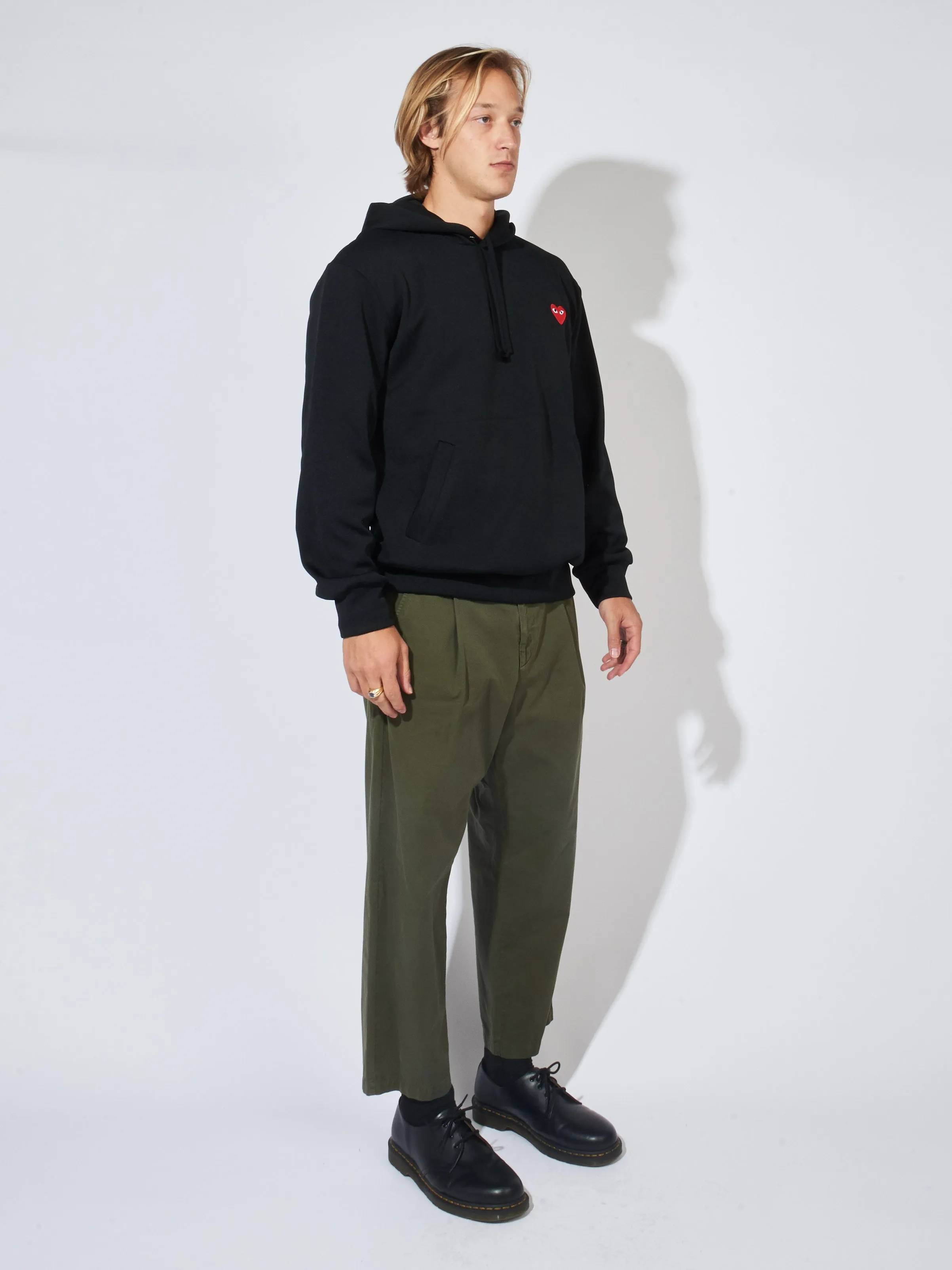 Black/Red Heart Play Hooded Sweatshirt