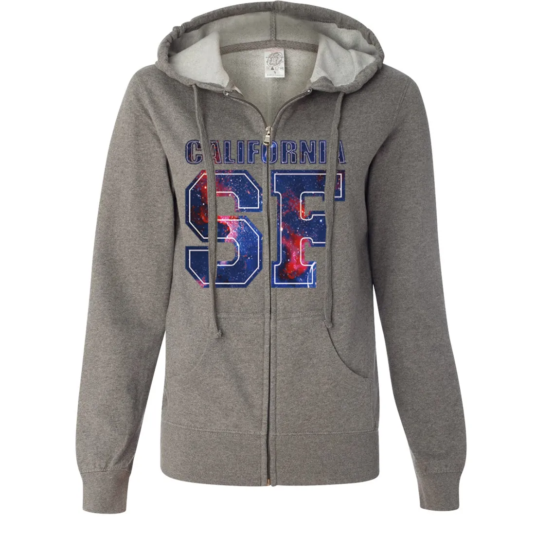 California SF Nebula Ladies Lightweight Fitted Zip-Up Hoodie