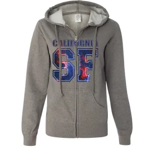California SF Nebula Ladies Lightweight Fitted Zip-Up Hoodie
