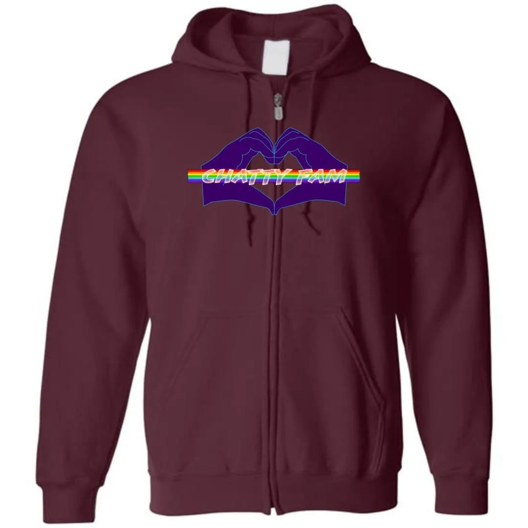 Chatty Fam Heart Hands Logo Unisex Zip Hoodie