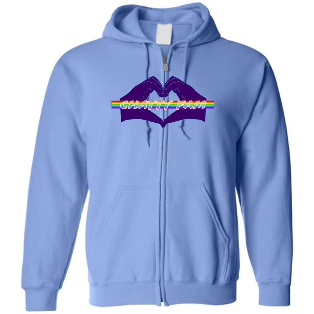 Chatty Fam Heart Hands Logo Unisex Zip Hoodie
