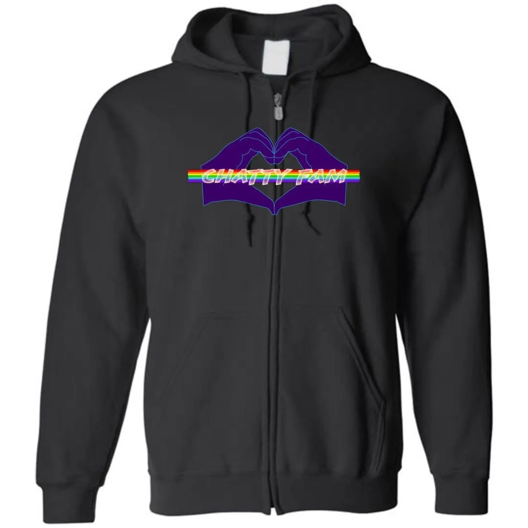 Chatty Fam Heart Hands Logo Unisex Zip Hoodie