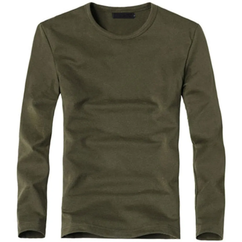 ContiNent 33 Elastic Mens T-Shirt V-Neck Long Sleeve Men T Shirt For Male Lycra And Cotton T-Shirts Man Clothing TShirt Brand Tees