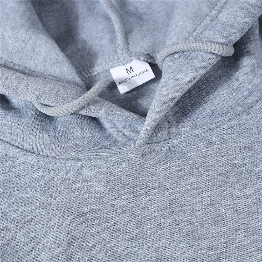 ContiNent 33 Men Women Tracksuit Hoodies Casual Solid Color Thick Pullover and Long Pant 2-piece Set Men Autumn Fleece Jogger Sports Suit