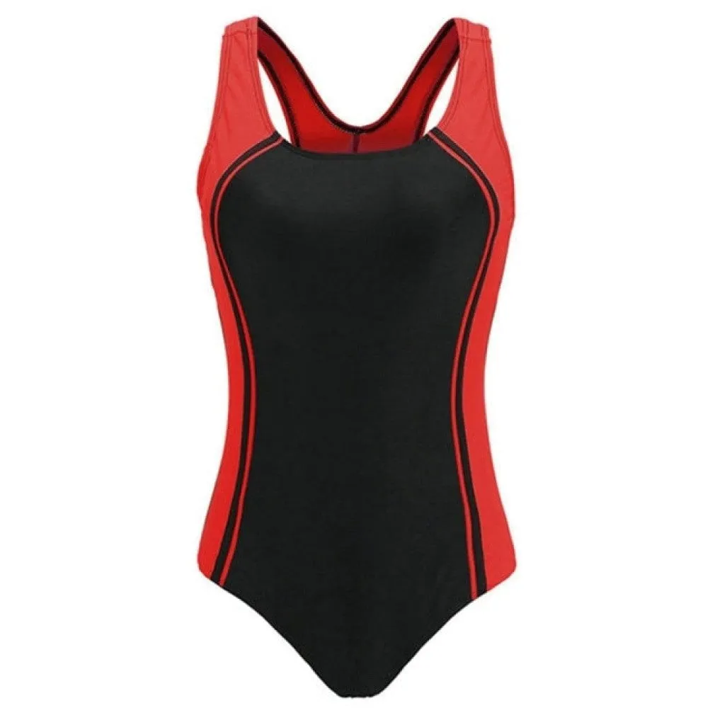ContiNent 33 Sports One Piece Swimsuit Competition Swimwear Women Patchwork Swimming Suits for Women Racerback Bathing Suits XXL