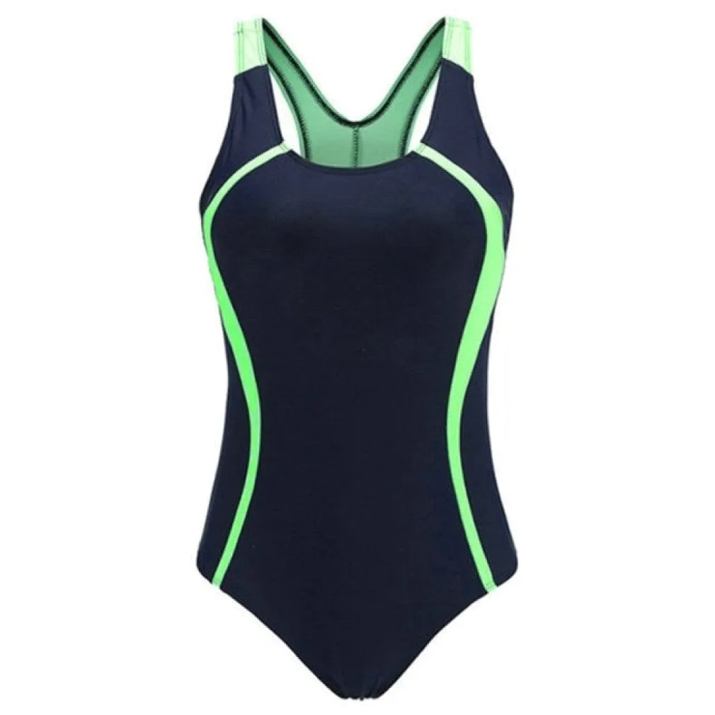 ContiNent 33 Sports One Piece Swimsuit Competition Swimwear Women Patchwork Swimming Suits for Women Racerback Bathing Suits XXL