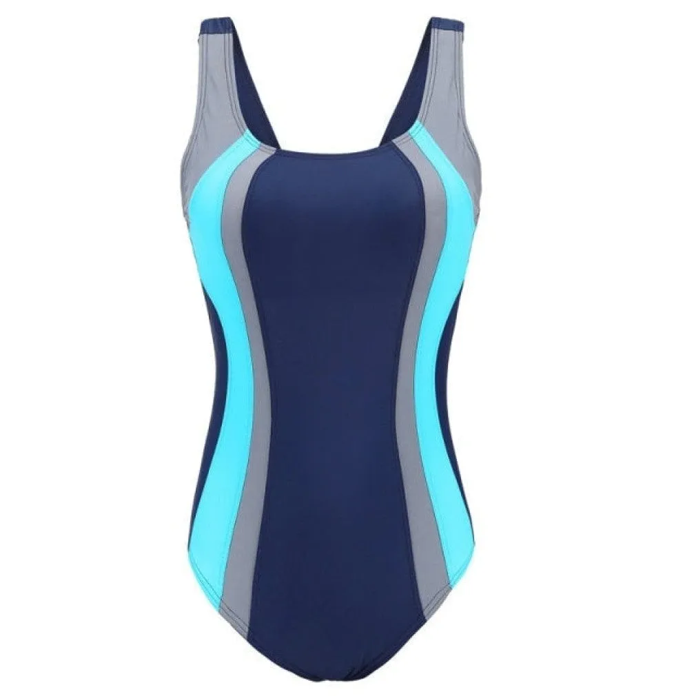 ContiNent 33 Sports One Piece Swimsuit Competition Swimwear Women Patchwork Swimming Suits for Women Racerback Bathing Suits XXL