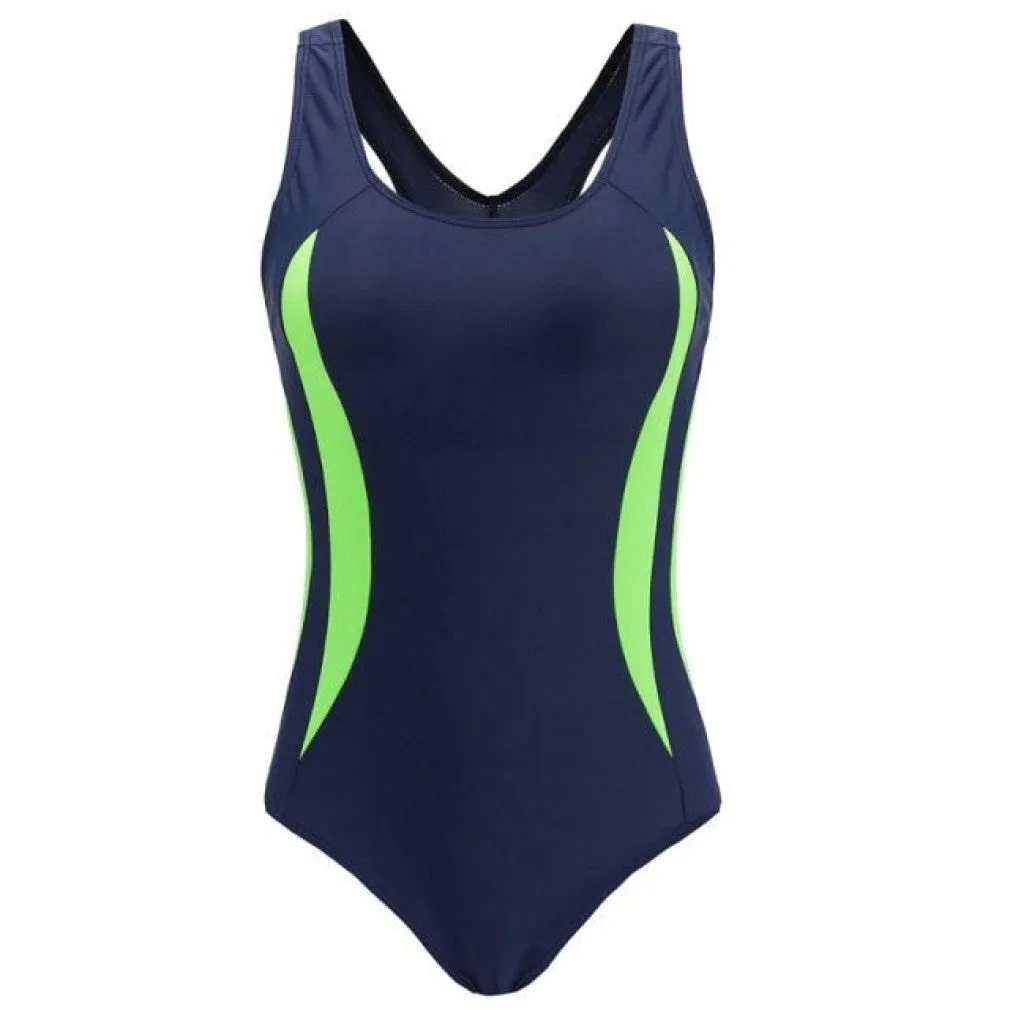 ContiNent 33 Sports One Piece Swimsuit Competition Swimwear Women Patchwork Swimming Suits for Women Racerback Bathing Suits XXL