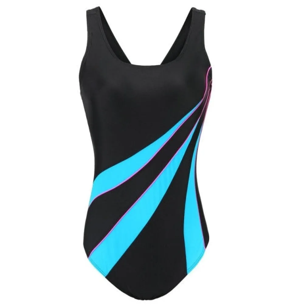 ContiNent 33 Sports One Piece Swimsuit Competition Swimwear Women Patchwork Swimming Suits for Women Racerback Bathing Suits XXL