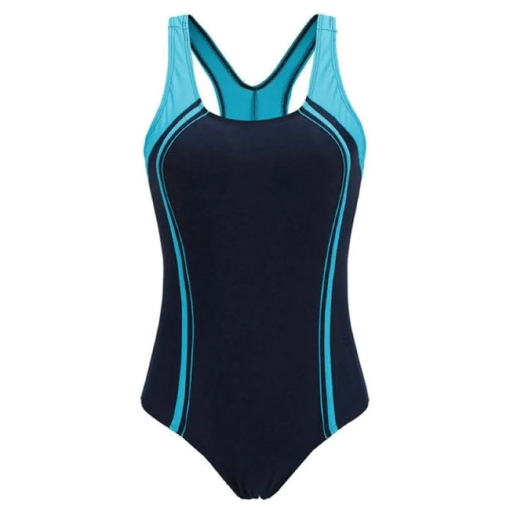 ContiNent 33 Sports One Piece Swimsuit Competition Swimwear Women Patchwork Swimming Suits for Women Racerback Bathing Suits XXL