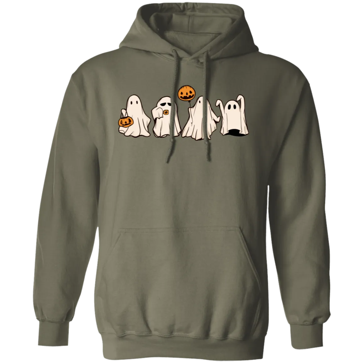 Cute Halloween Ghosts Hoodie – Adorable Spooky Gildan Pullove