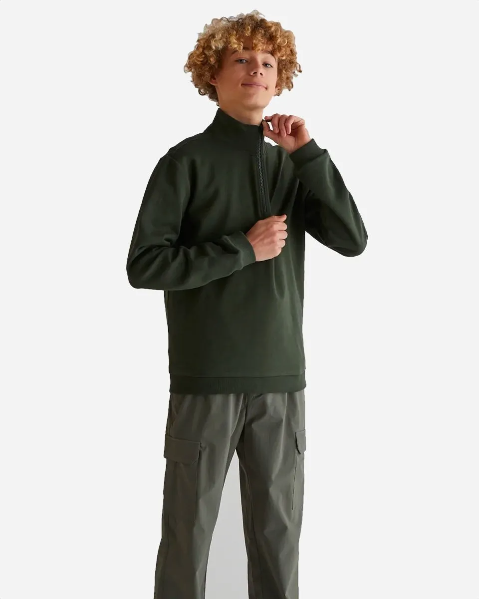 Delfo Sweat half Zip - Army Green