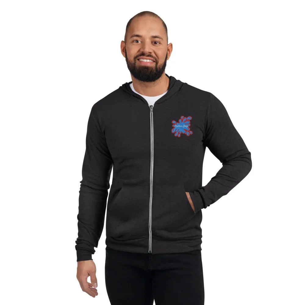 Drip Splash Unisex zip hoodie