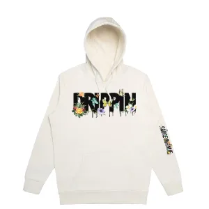 Drippin Flowers & Butterflies Black | Off White Hoodie