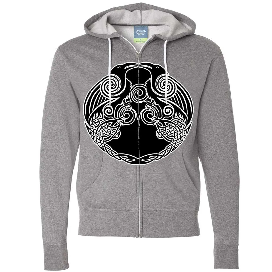 Dual Raven Two Tone Zip-Up Hoodie