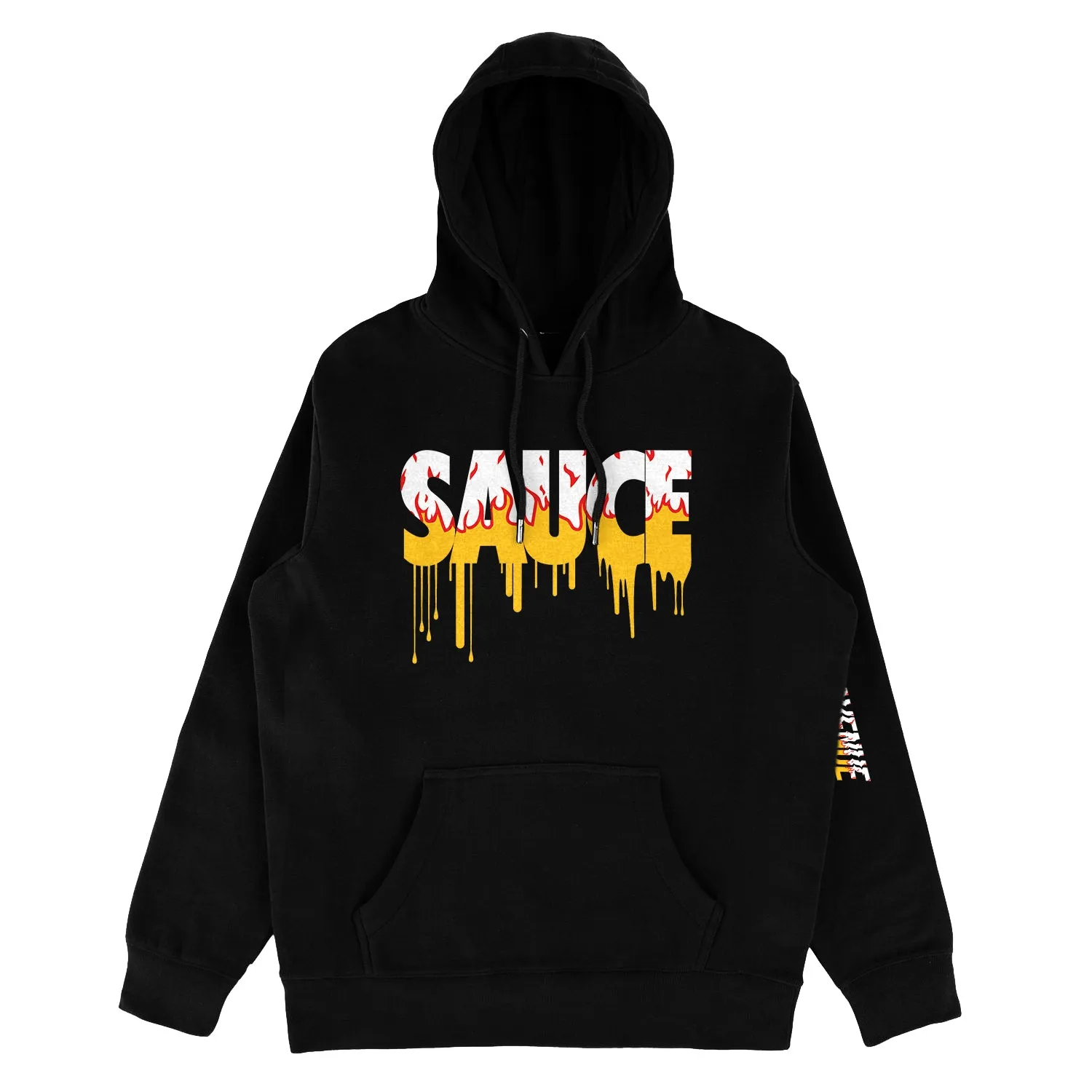 Flame Sauce White | Black Hoodie