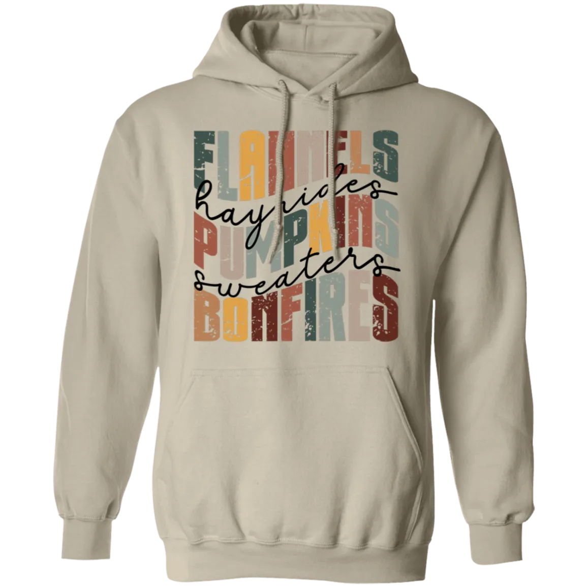 Flannels, Hayrides, and Bonfires Gildan Hoodie – Embrace the Autumn Spirit!