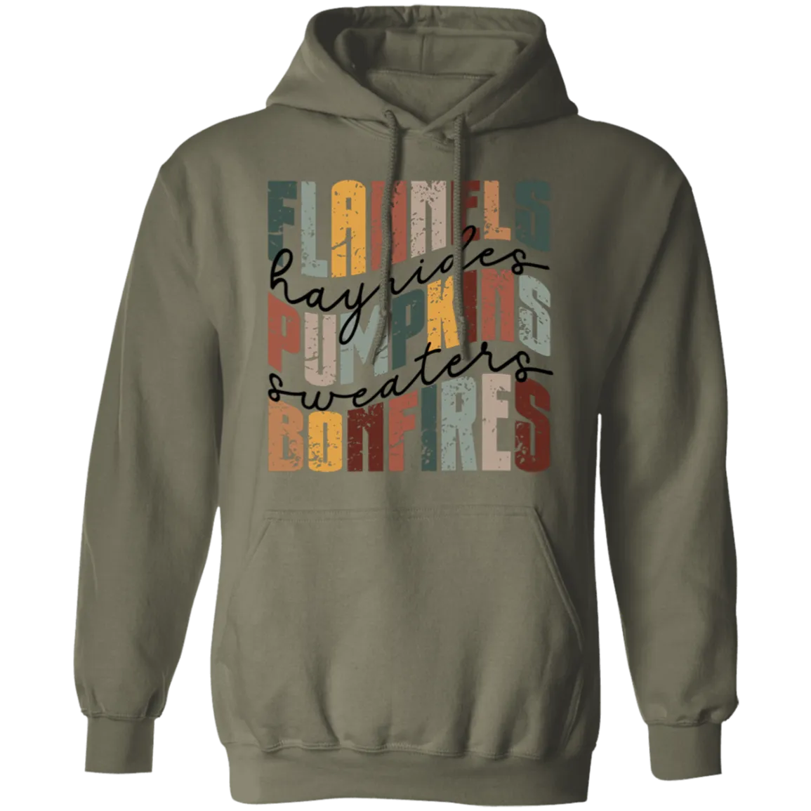Flannels, Hayrides, and Bonfires Gildan Hoodie – Embrace the Autumn Spirit!