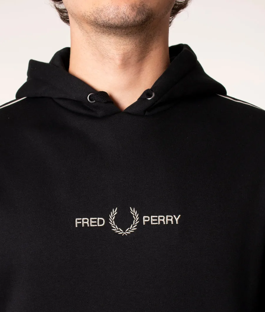 Fred Perry M4701 Taped Sleeve Hoodie 102 Black