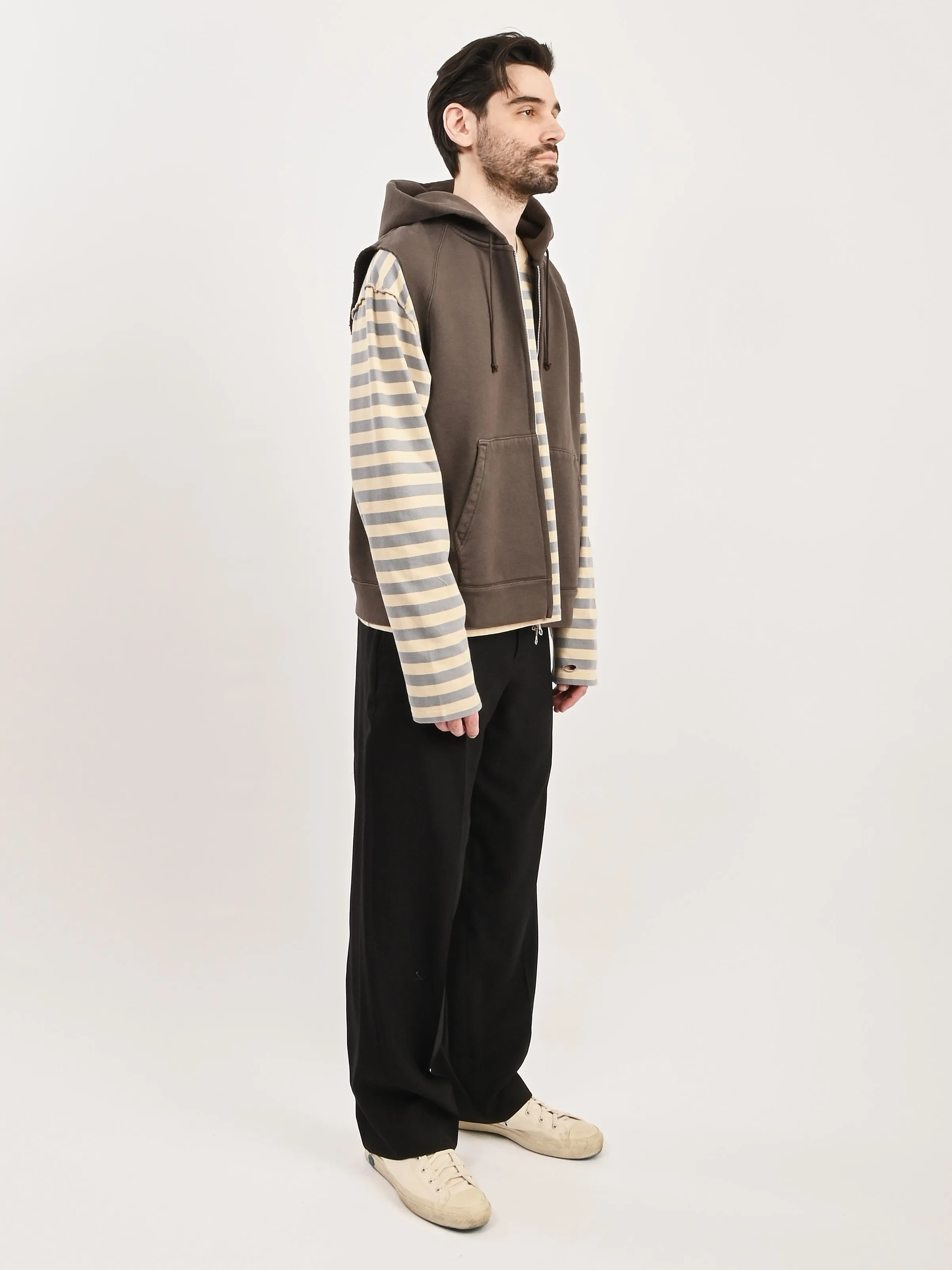 French Sun Fade Hefty Fleece Motor Hood Vest