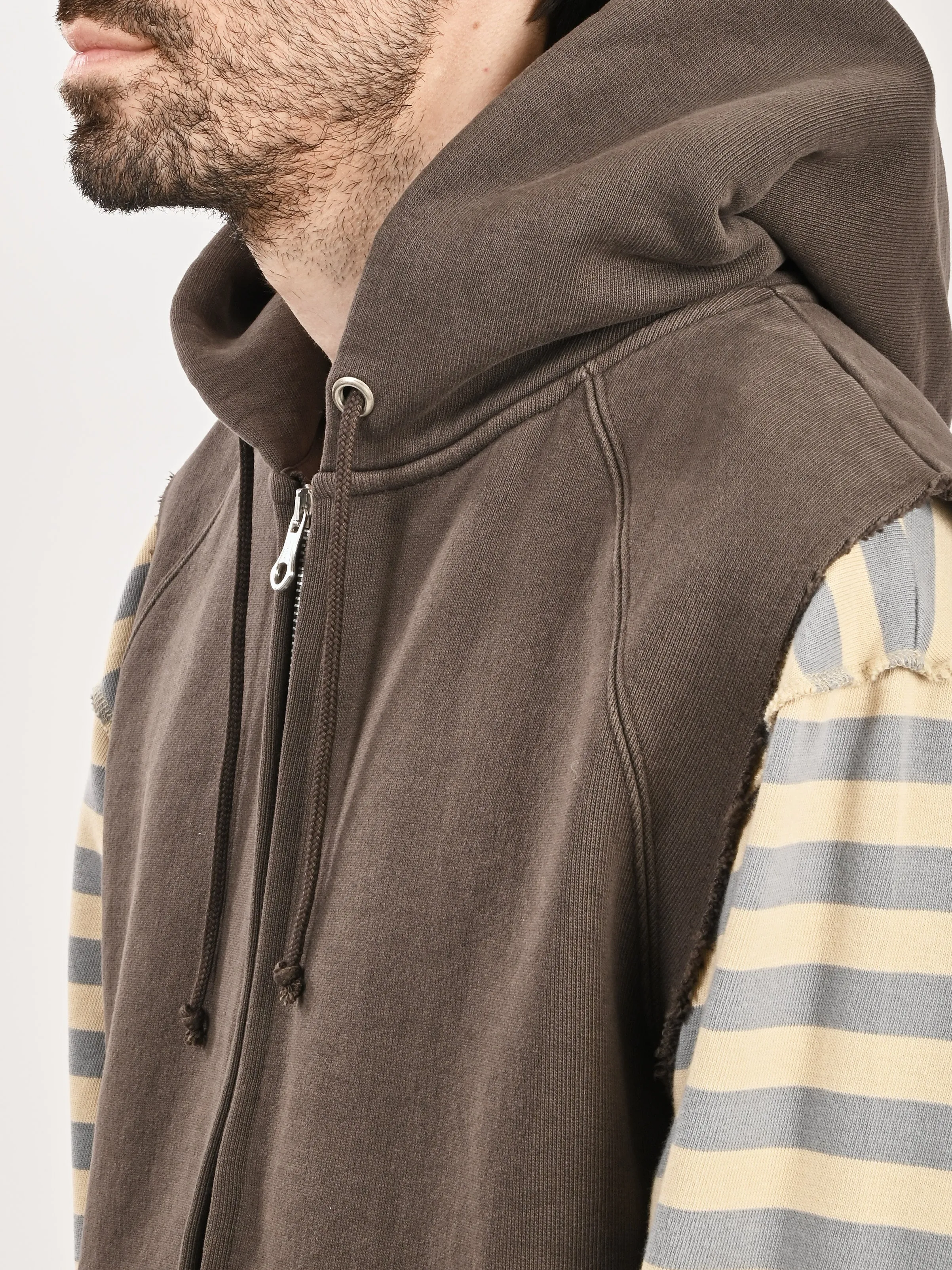 French Sun Fade Hefty Fleece Motor Hood Vest