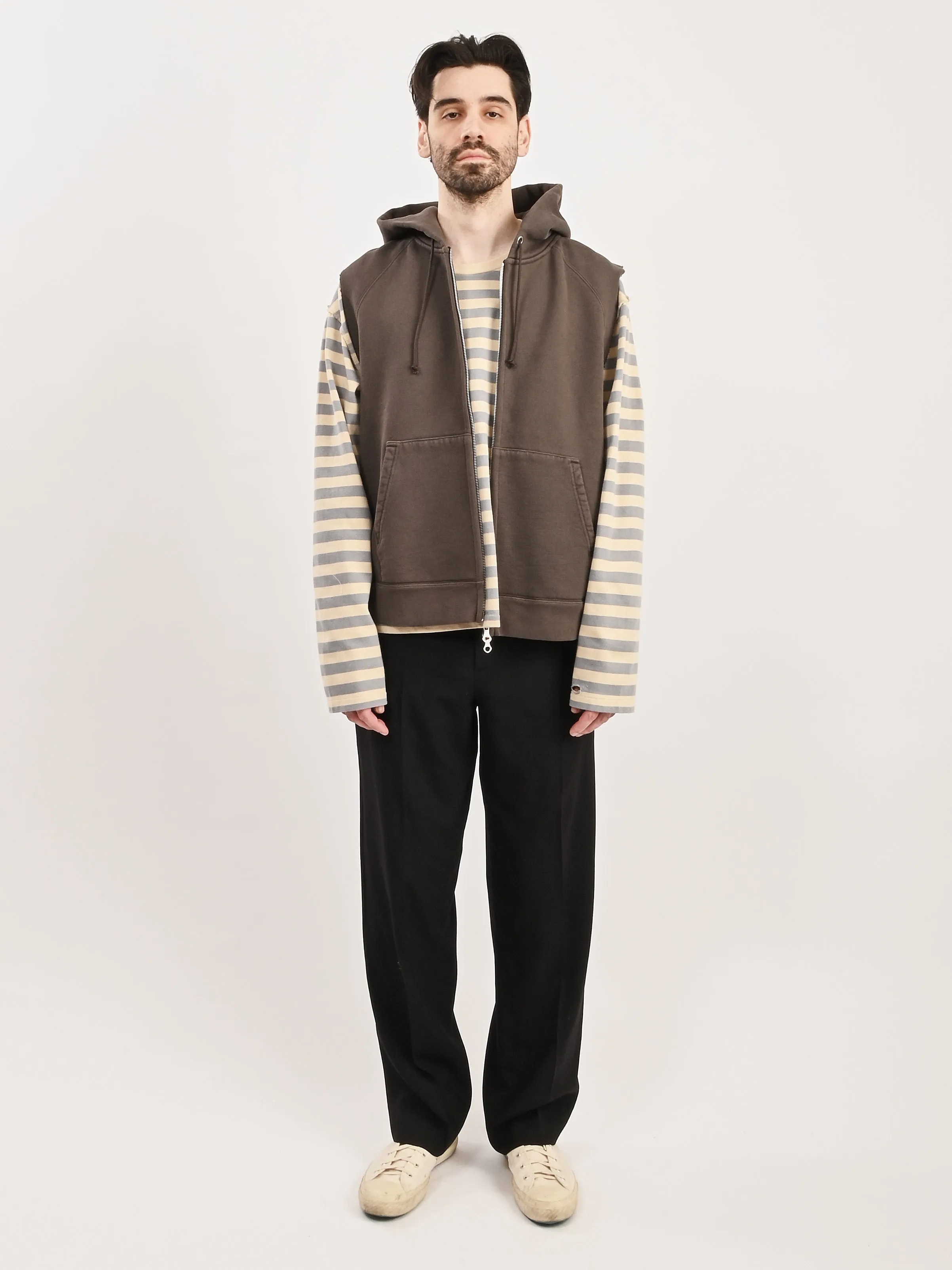 French Sun Fade Hefty Fleece Motor Hood Vest