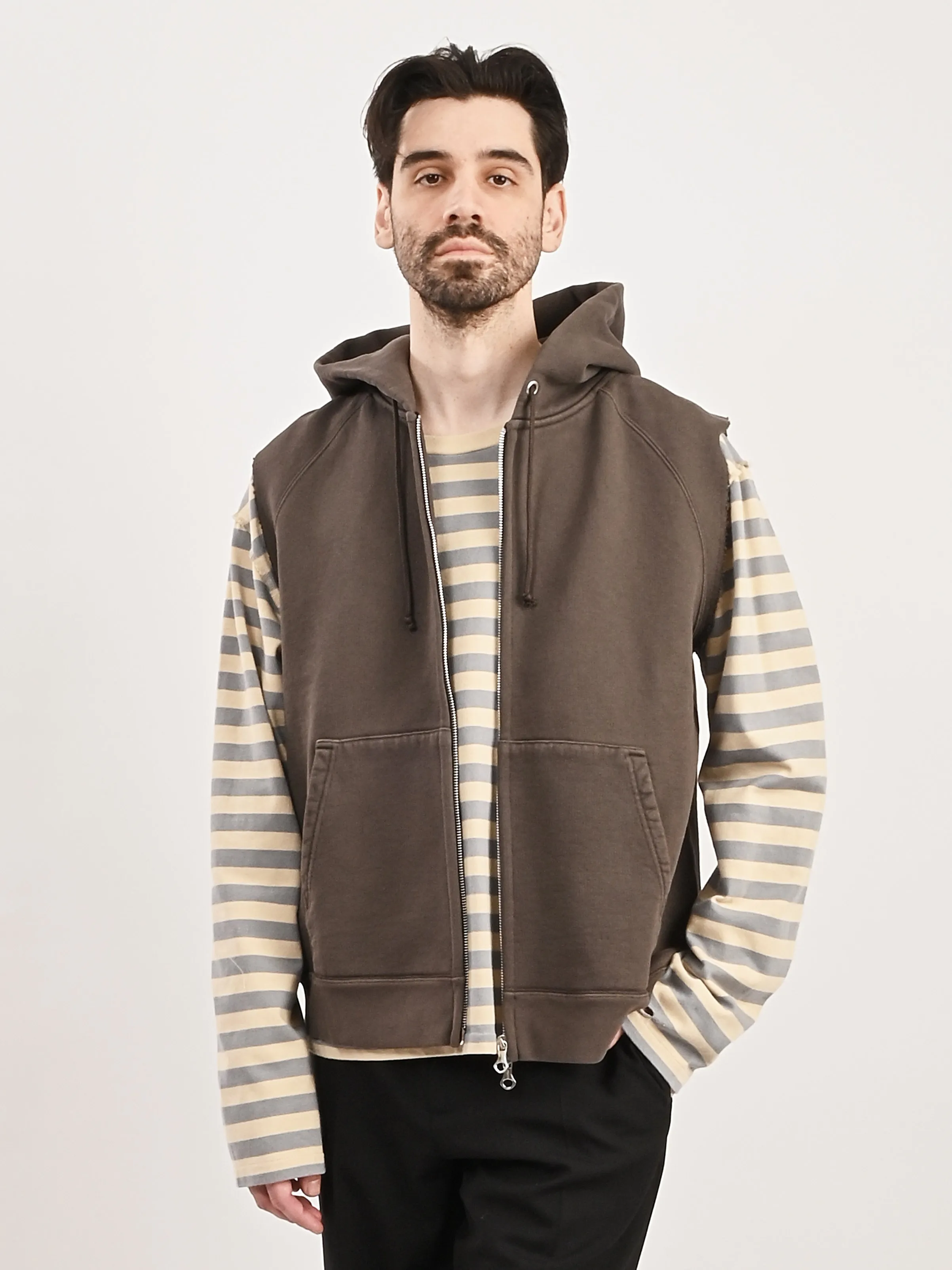 French Sun Fade Hefty Fleece Motor Hood Vest
