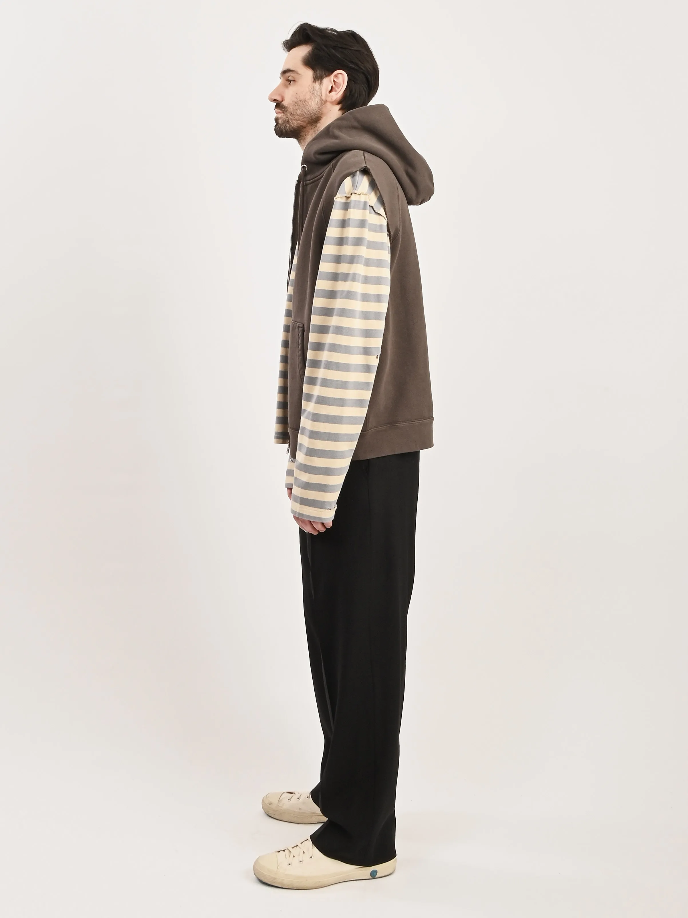 French Sun Fade Hefty Fleece Motor Hood Vest