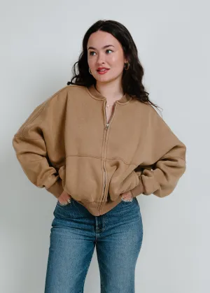 French Terry Zip-Front Jacket