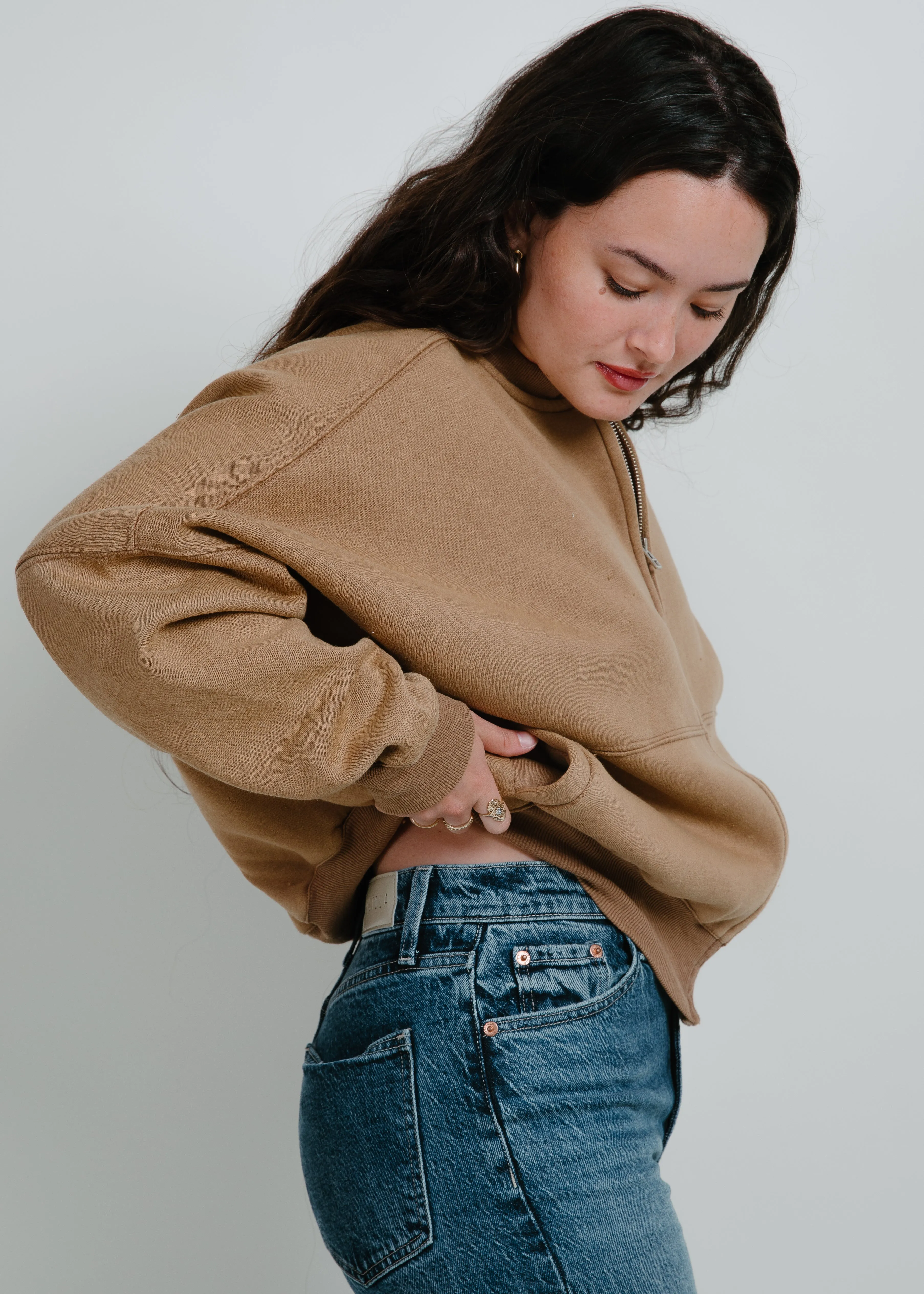 French Terry Zip-Front Jacket