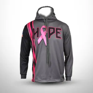 HOPE Breast Cancer Awareness FDS Striped Hoodie Grey