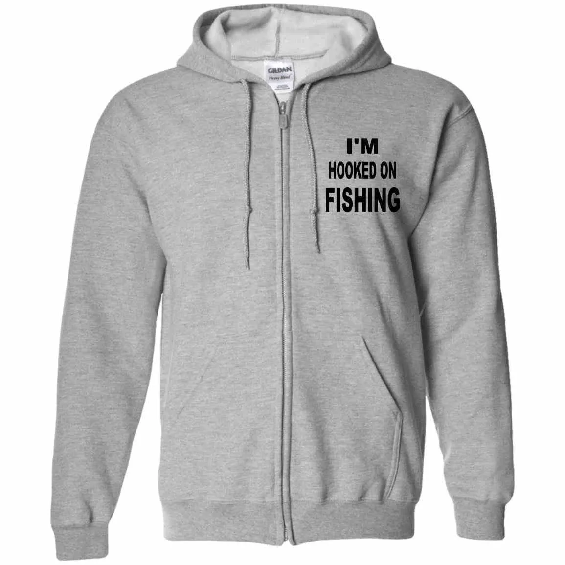 I'm Hooked On Fishing Zip Up Hoodie b