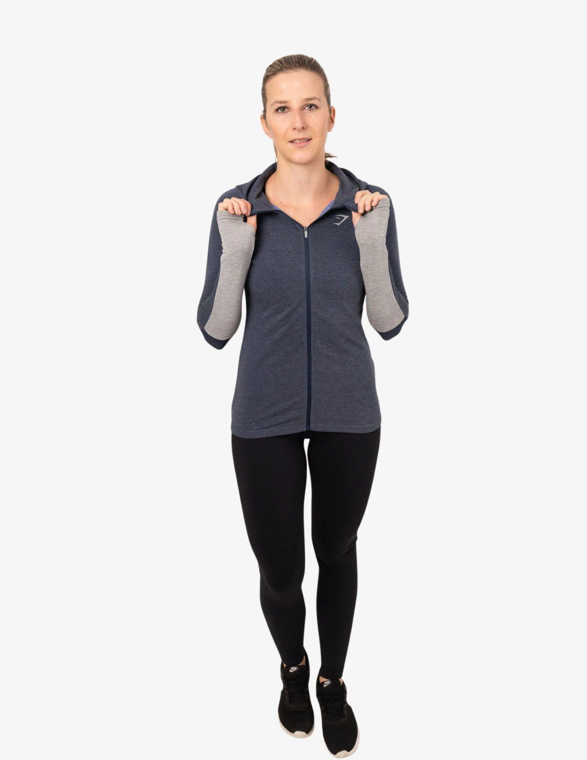 Impulse Zip Hoodie - Sapphire Blue Marl/Light Grey Marl