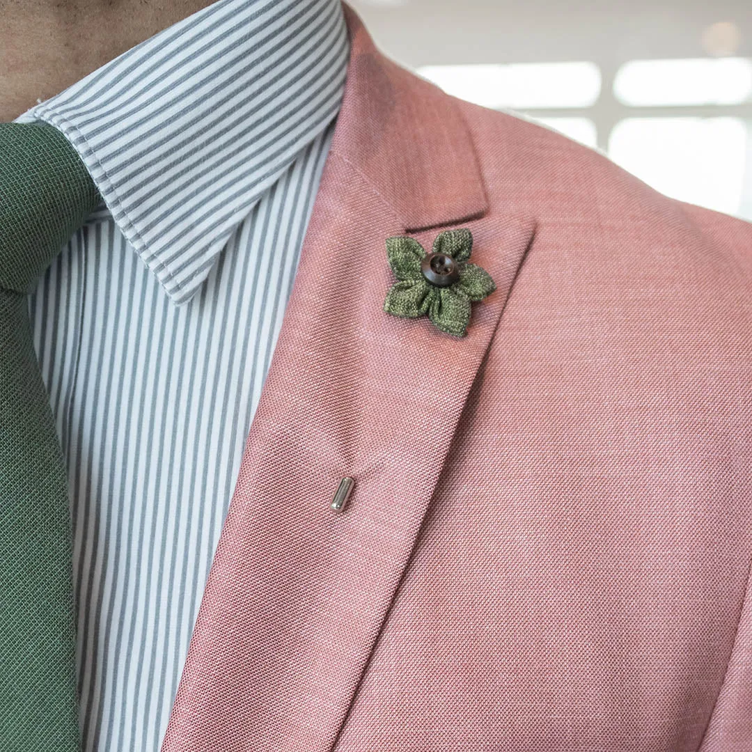 Lapel Pin - Wildflower Deep Olive