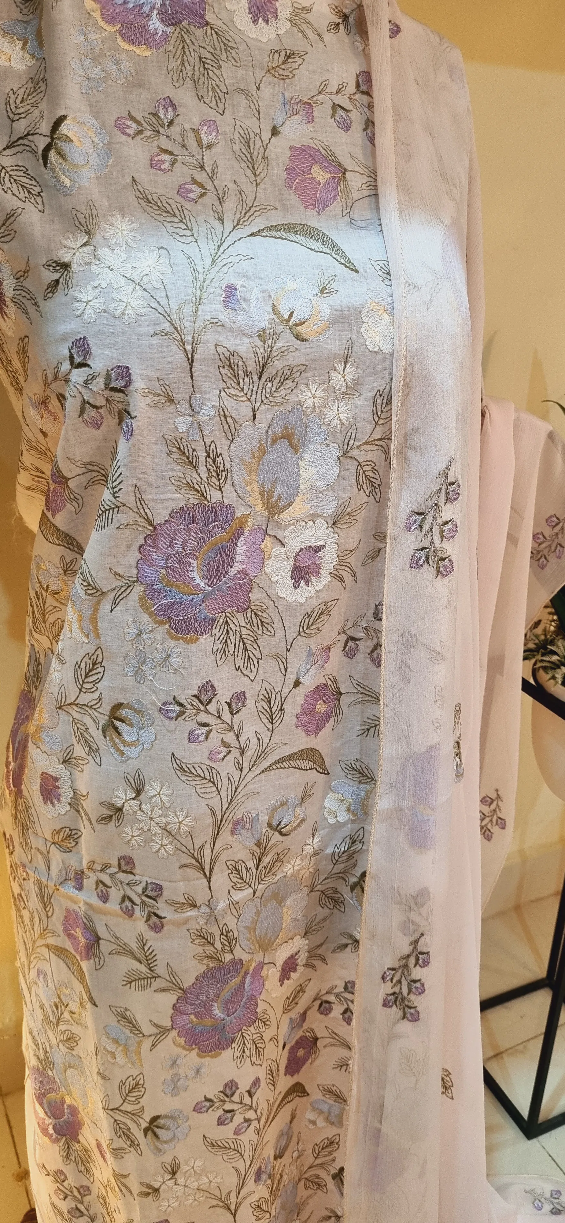 Lawn embroidered three piece suits