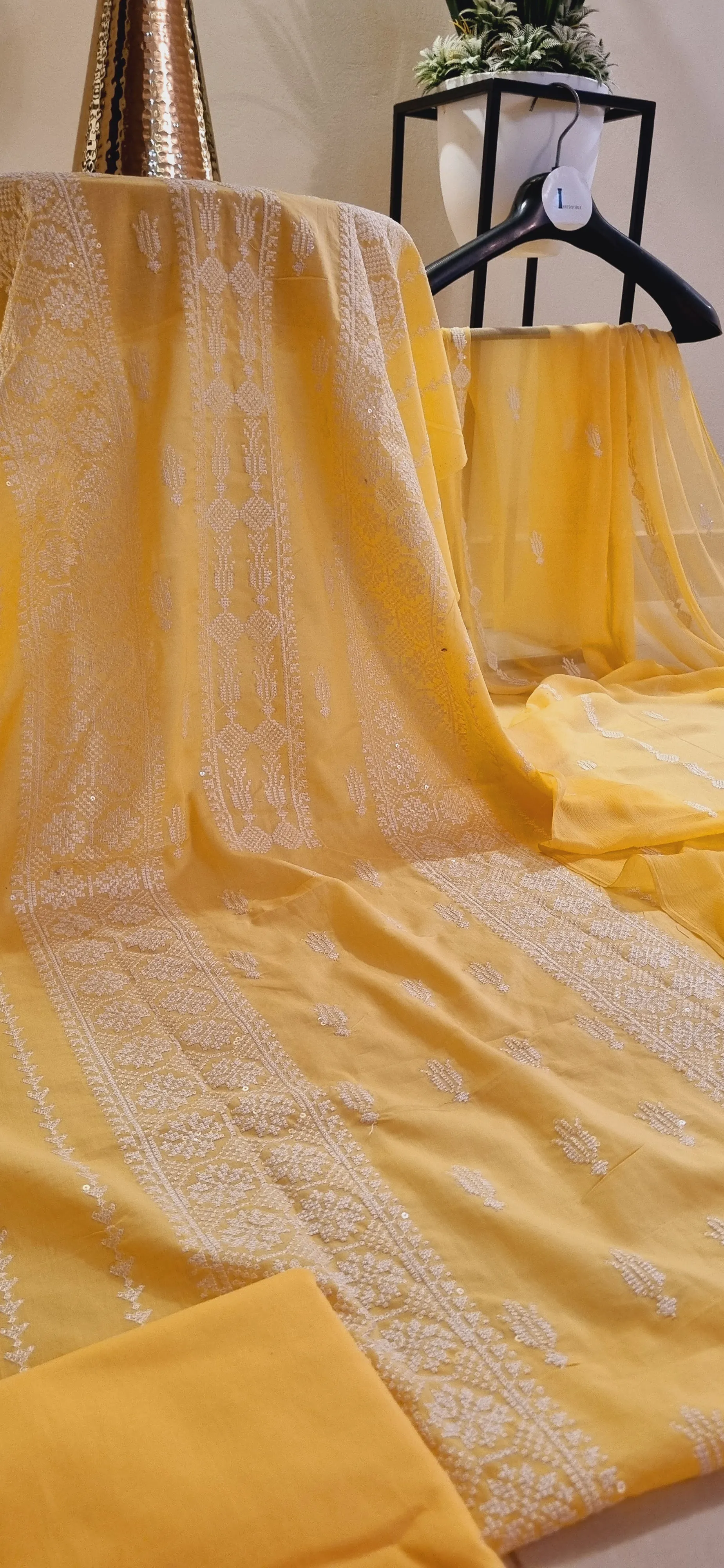Lawn embroidered three piece suits